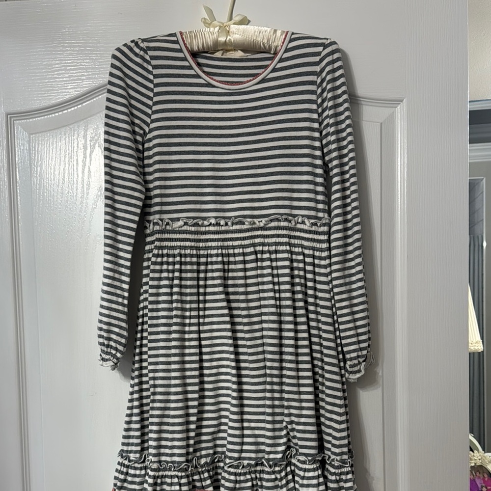 Matilda Jane Black and White Ruffled Sundress with Cuffed Long Sleeves